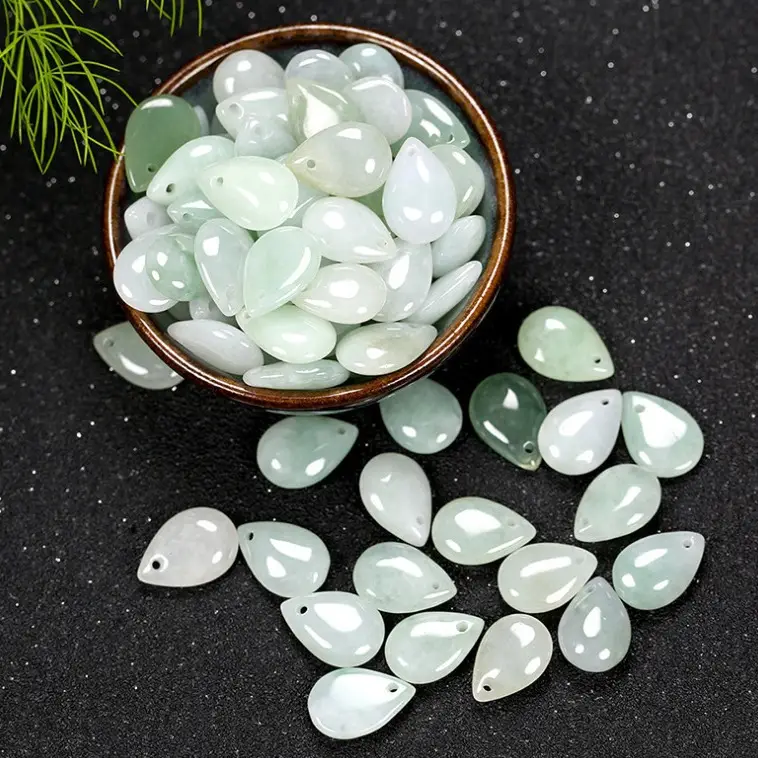 Jade Water Drop Pendant Necklace Bracelet Anklet Set - Image 4