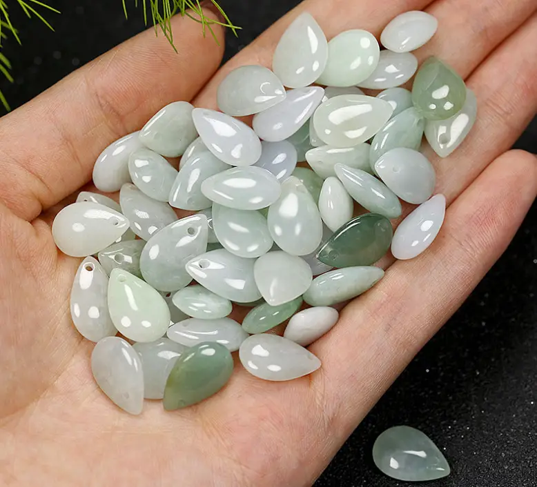 Jade Water Drop Pendant Necklace Bracelet Anklet Set — feature 1