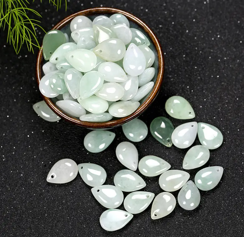 Jade Water Drop Pendant Necklace Bracelet Anklet Set — feature 2
