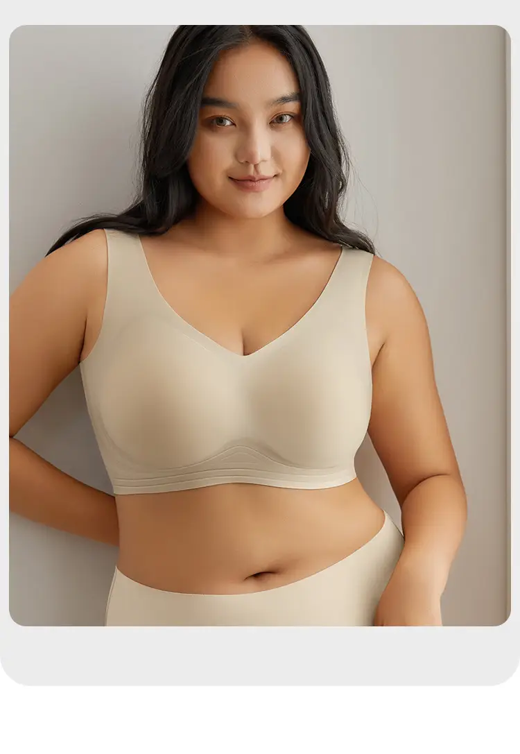 Fattening and Fat mm 100kg Seamless Comfortable Large Size Intimates Thin Large Breasts Show Small Push-Up Large Size Bra — feature 11