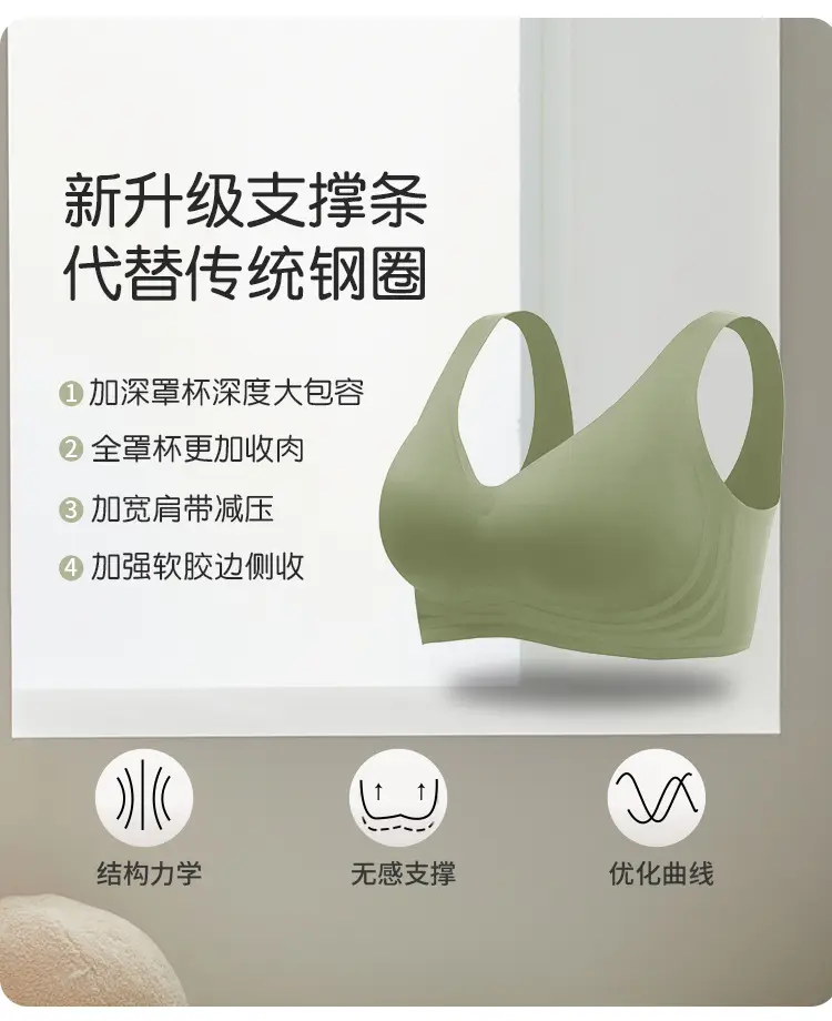 Fattening and Fat mm 100kg Seamless Comfortable Large Size Intimates Thin Large Breasts Show Small Push-Up Large Size Bra — feature 4