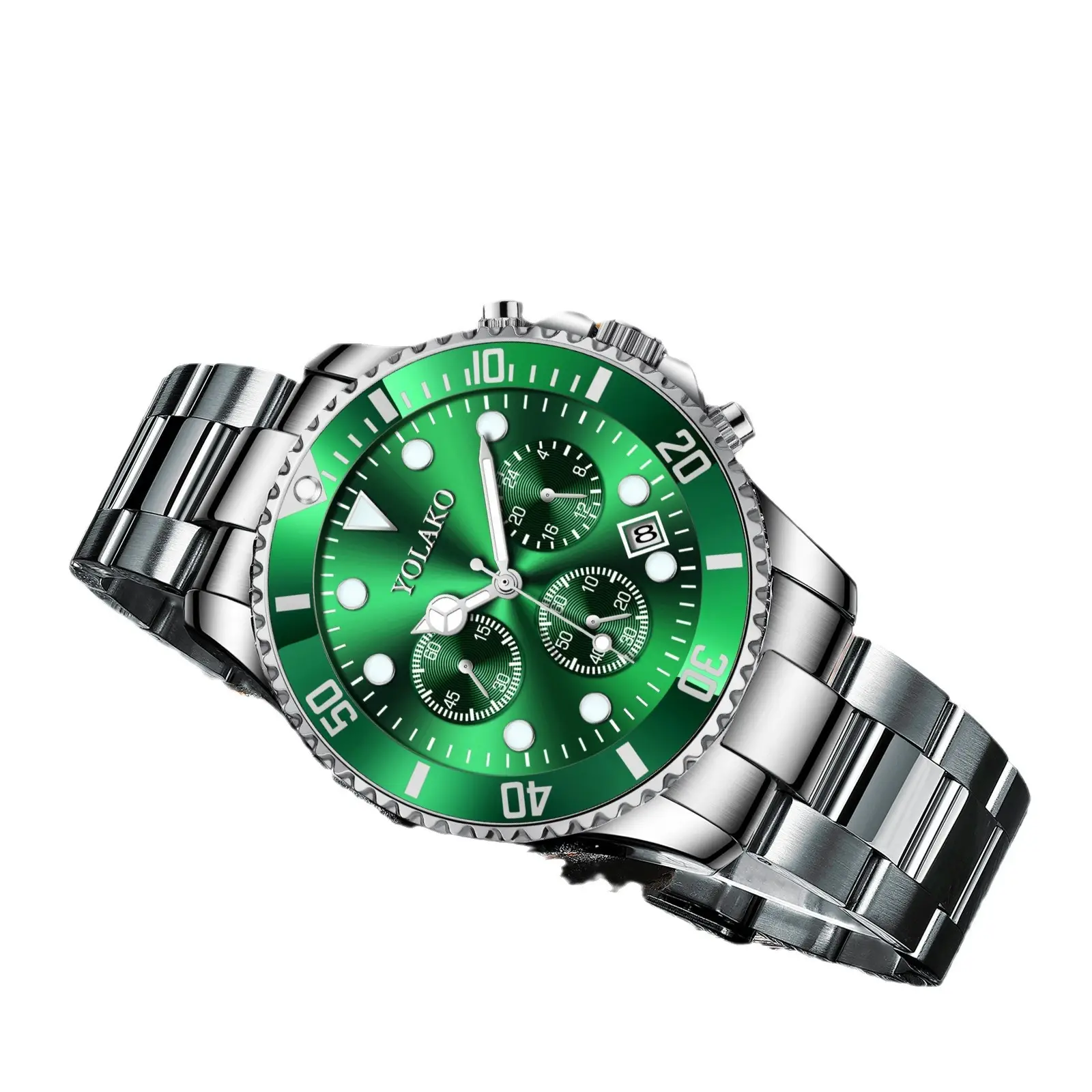 Volargro Men's Blue Chronograph Watch Steel Band - Image 8