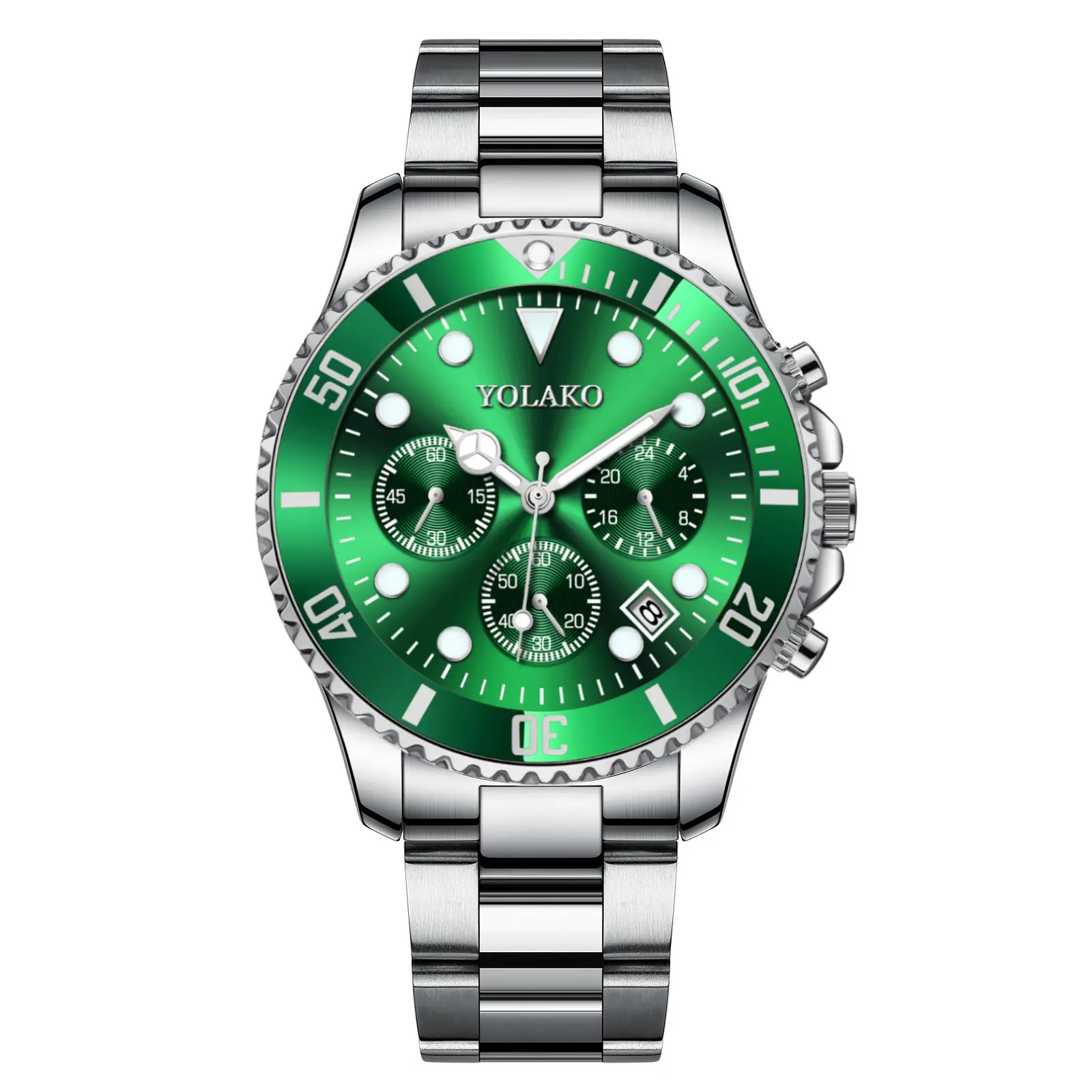 Volargro Men's Blue Chronograph Watch Steel Band - Image 2