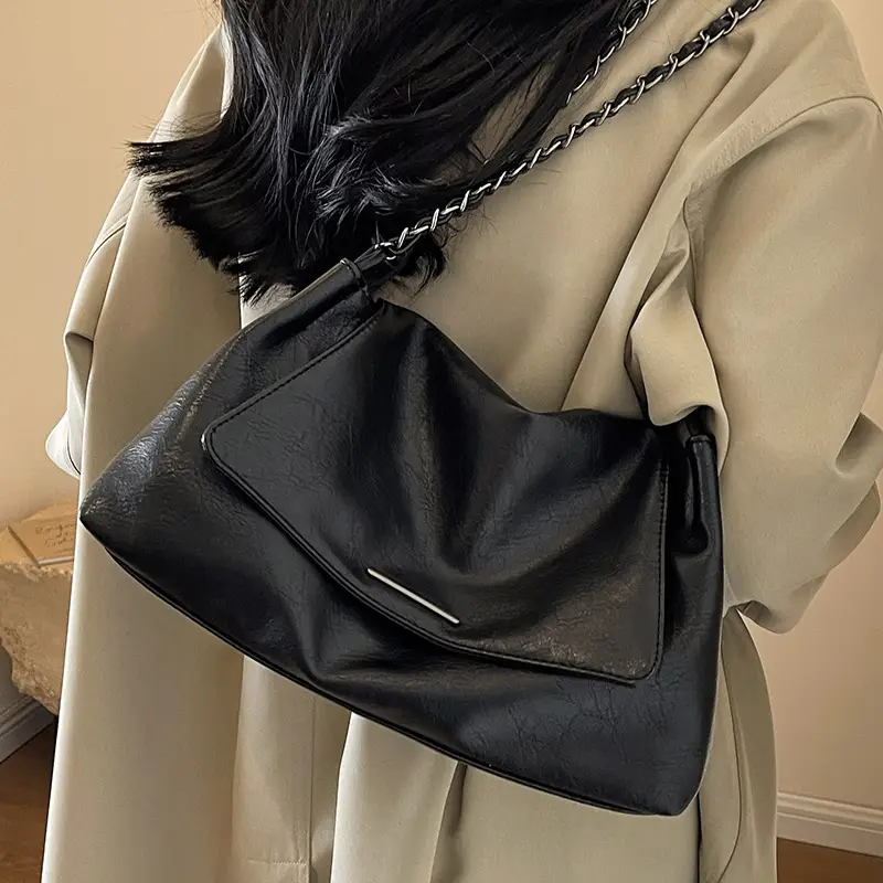Women Brown Leather Chain Shoulder Bag 2026 - Image 7