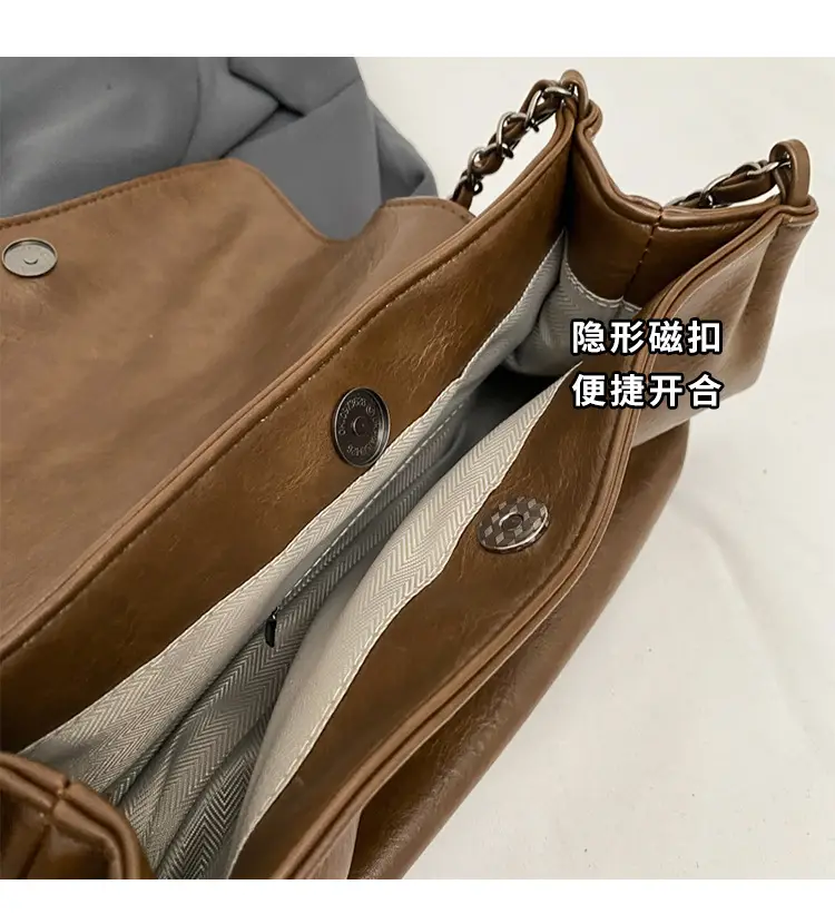 Women Brown Leather Chain Shoulder Bag 2026 — feature 14