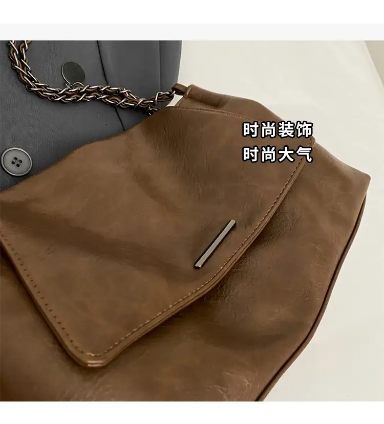 Women Brown Leather Chain Shoulder Bag 2026 — feature 16
