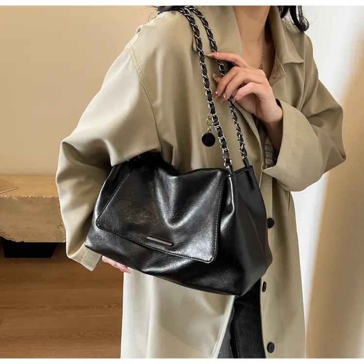 Women Brown Leather Chain Shoulder Bag 2026 — feature 19