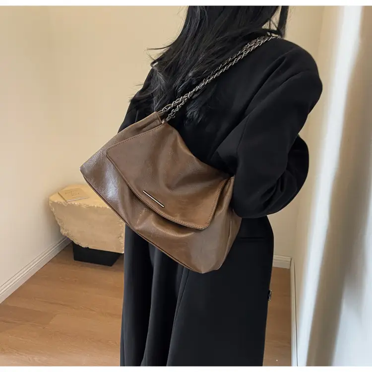 Women Brown Leather Chain Shoulder Bag 2026 — feature 21