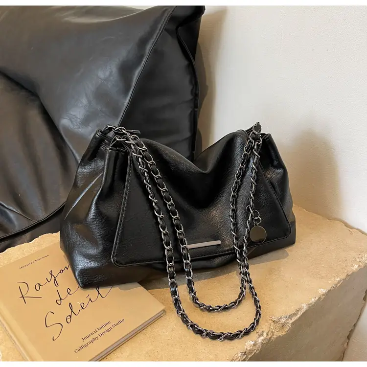 Women Brown Leather Chain Shoulder Bag 2026 — feature 32