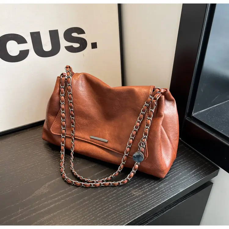 Women Brown Leather Chain Shoulder Bag 2026 — feature 37