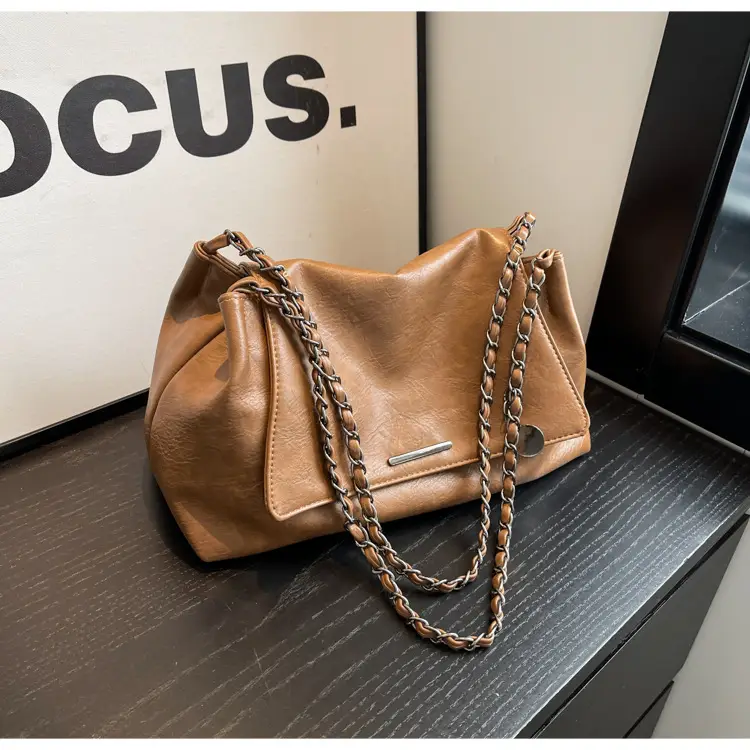 Women Brown Leather Chain Shoulder Bag 2026 — feature 39