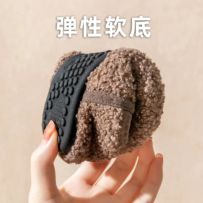 Floor cotton shoes socks soft bottom home warm thick bottom fleece-lined thick heel plush shoes non-slip indoor autumn and winter - Image 7