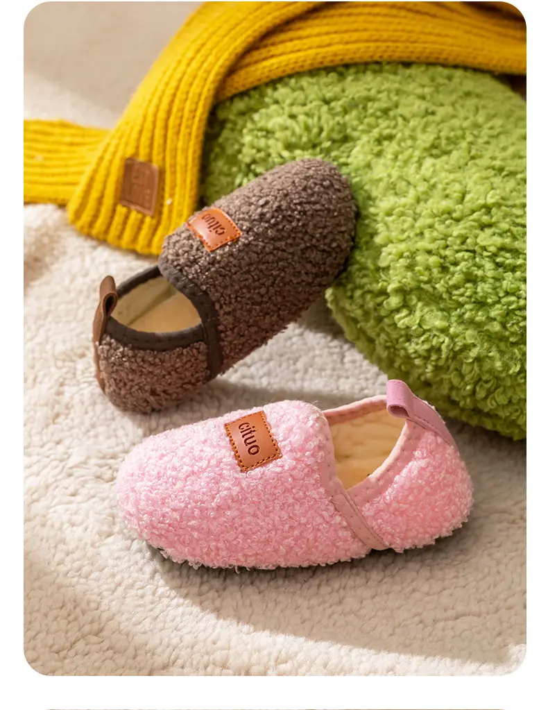 Floor cotton shoes socks soft bottom home warm thick bottom fleece-lined thick heel plush shoes non-slip indoor autumn and winter — feature 10