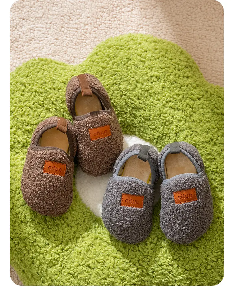 Floor cotton shoes socks soft bottom home warm thick bottom fleece-lined thick heel plush shoes non-slip indoor autumn and winter — feature 11