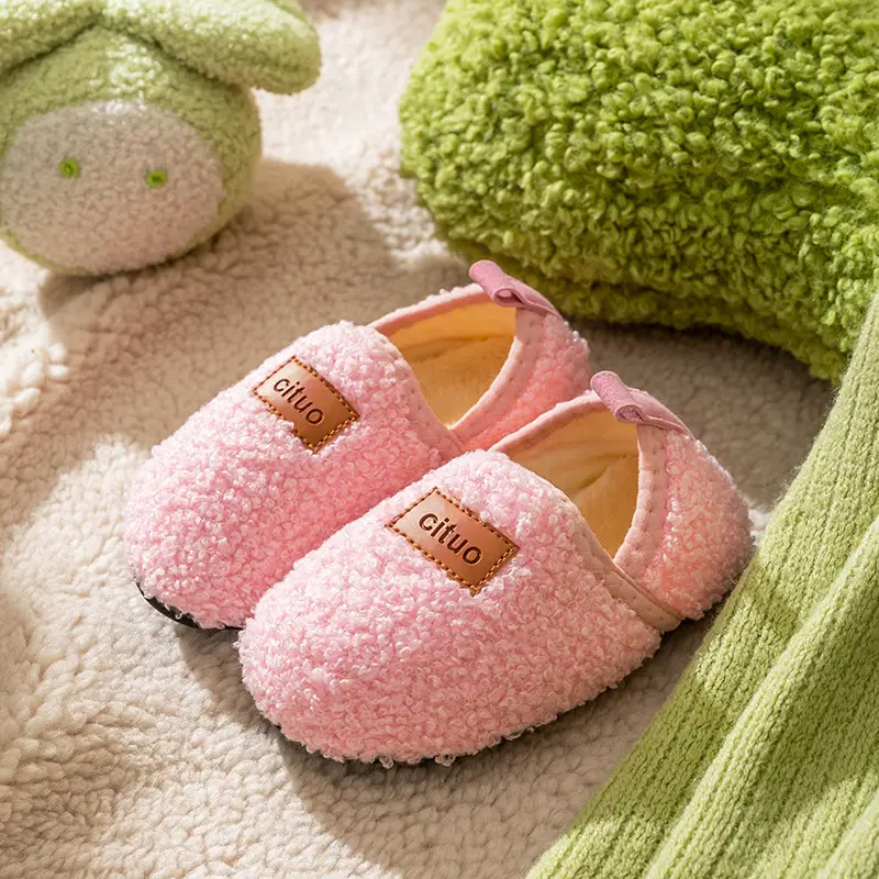 Floor cotton shoes socks soft bottom home warm thick bottom fleece-lined thick heel plush shoes non-slip indoor autumn and winter - Image 2