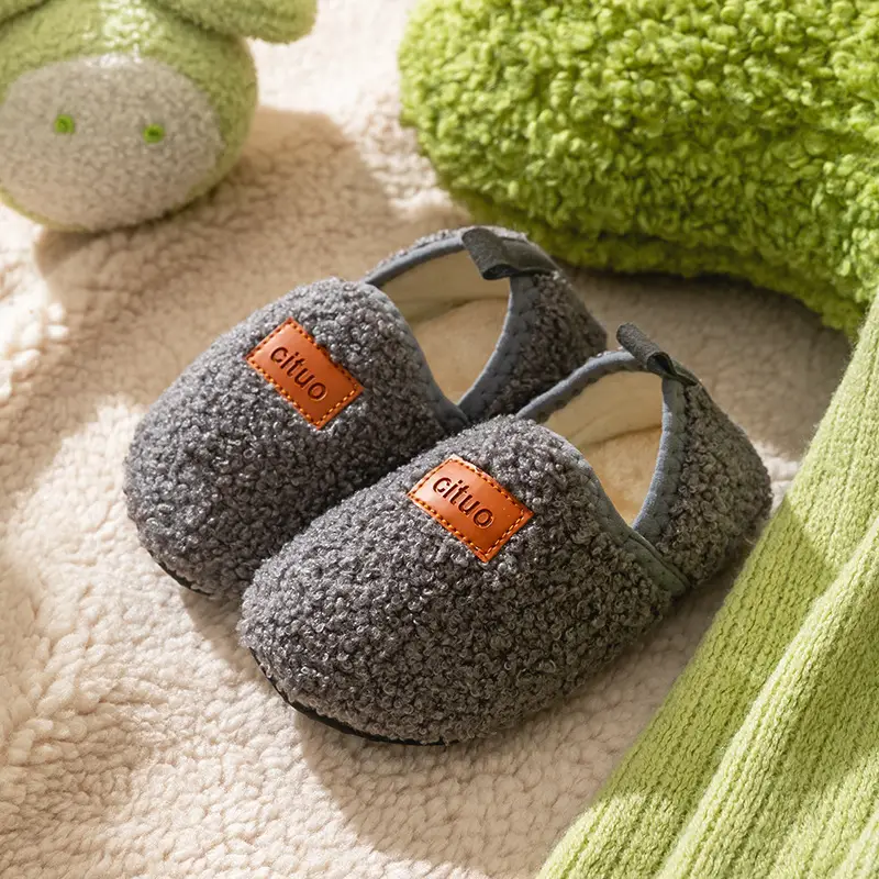 Floor cotton shoes socks soft bottom home warm thick bottom fleece-lined thick heel plush shoes non-slip indoor autumn and winter - Image 3