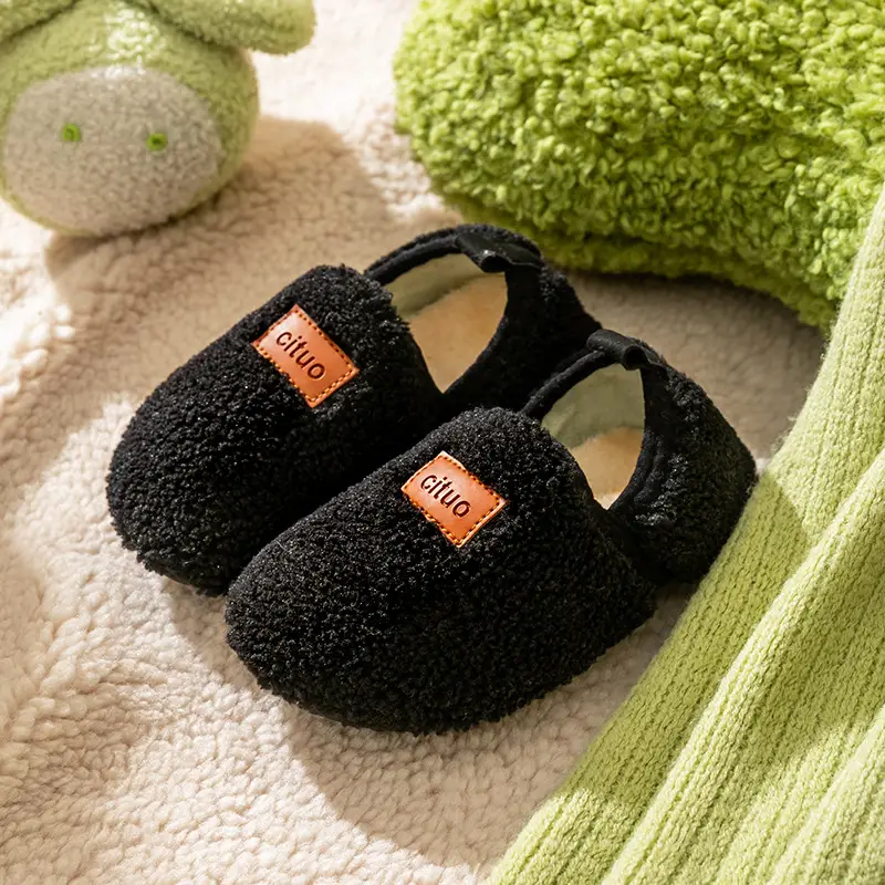 Floor cotton shoes socks soft bottom home warm thick bottom fleece-lined thick heel plush shoes non-slip indoor autumn and winter - Image 4
