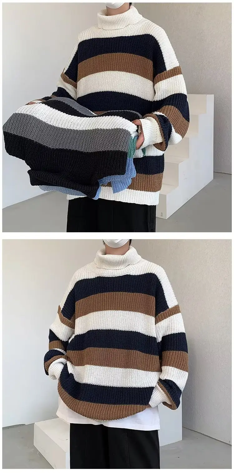 Winter Turtleneck Sweater for Men Women Brown Bear Print — feature 20