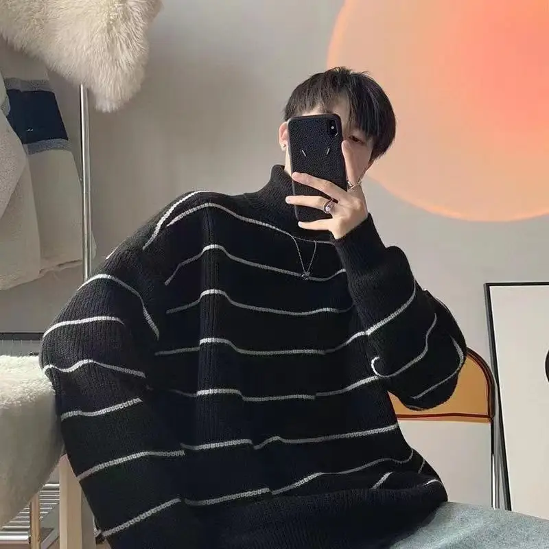 Winter Turtleneck Sweater for Men Women Brown Bear Print — feature 27