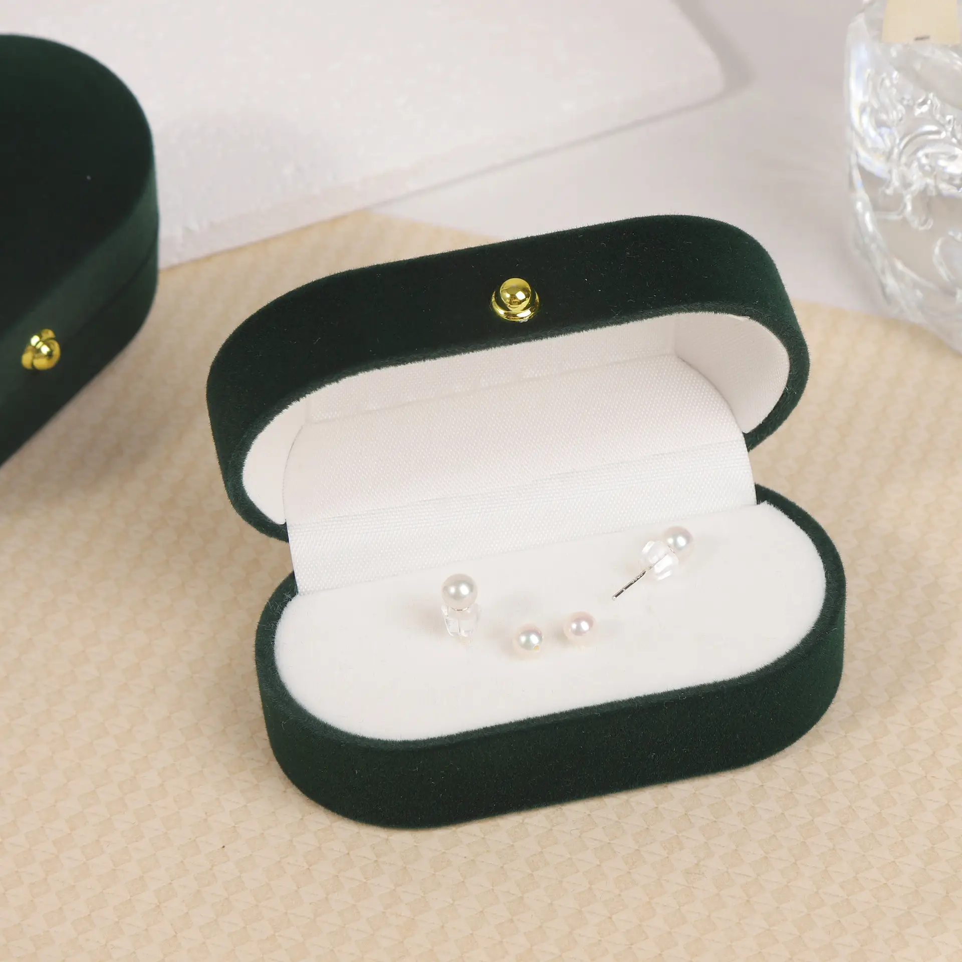 Dark Green Pearl Earrings 4mm Natural Freshwater Pearl — feature 13