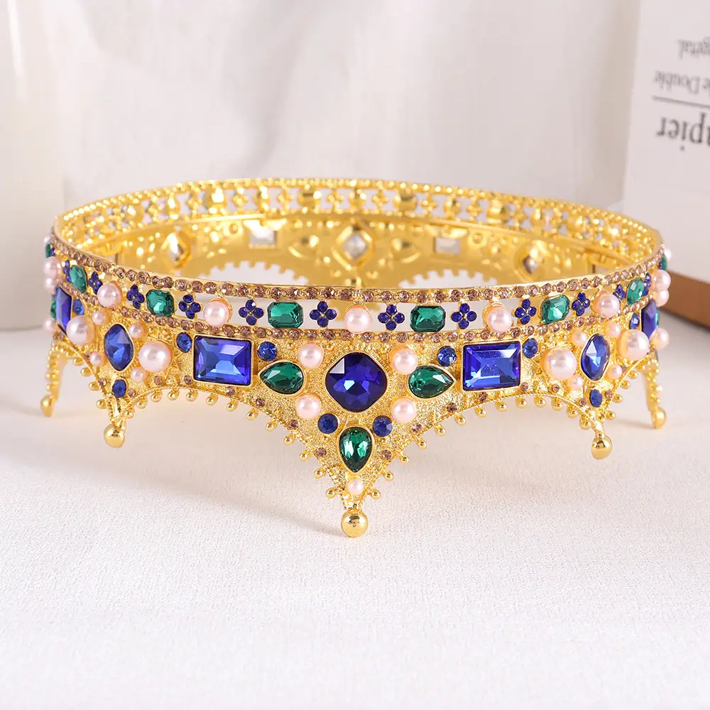 European Baroque Queen Crown Pearl Alloy Wedding Headdress - Image 4