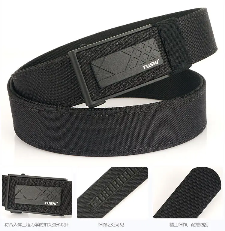 Men's Black Tactical Belt 3.8" Automatic Buckle — feature 13