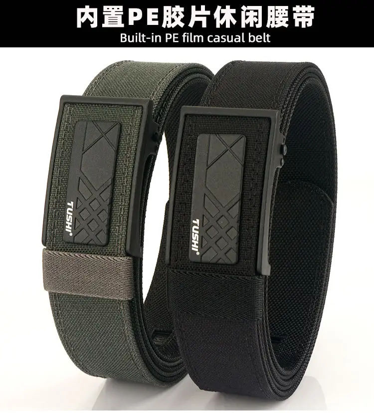 Men's Black Tactical Belt 3.8" Automatic Buckle — feature 6
