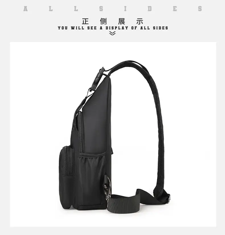 Men's Black Crossbody Shoulder Bag for Commute Business Casual Messenger — feature 10
