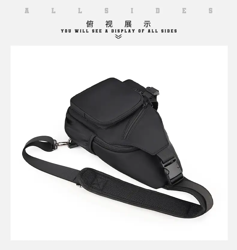 Men's Black Crossbody Shoulder Bag for Commute Business Casual Messenger — feature 12