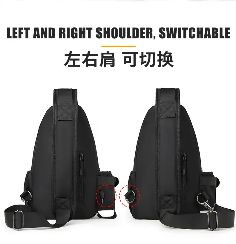 Men's Black Crossbody Shoulder Bag for Commute Business Casual Messenger — feature 9