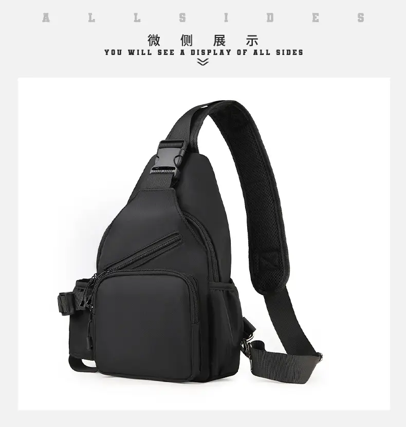 Men's Black Crossbody Shoulder Bag for Commute Business Casual Messenger - Image 2