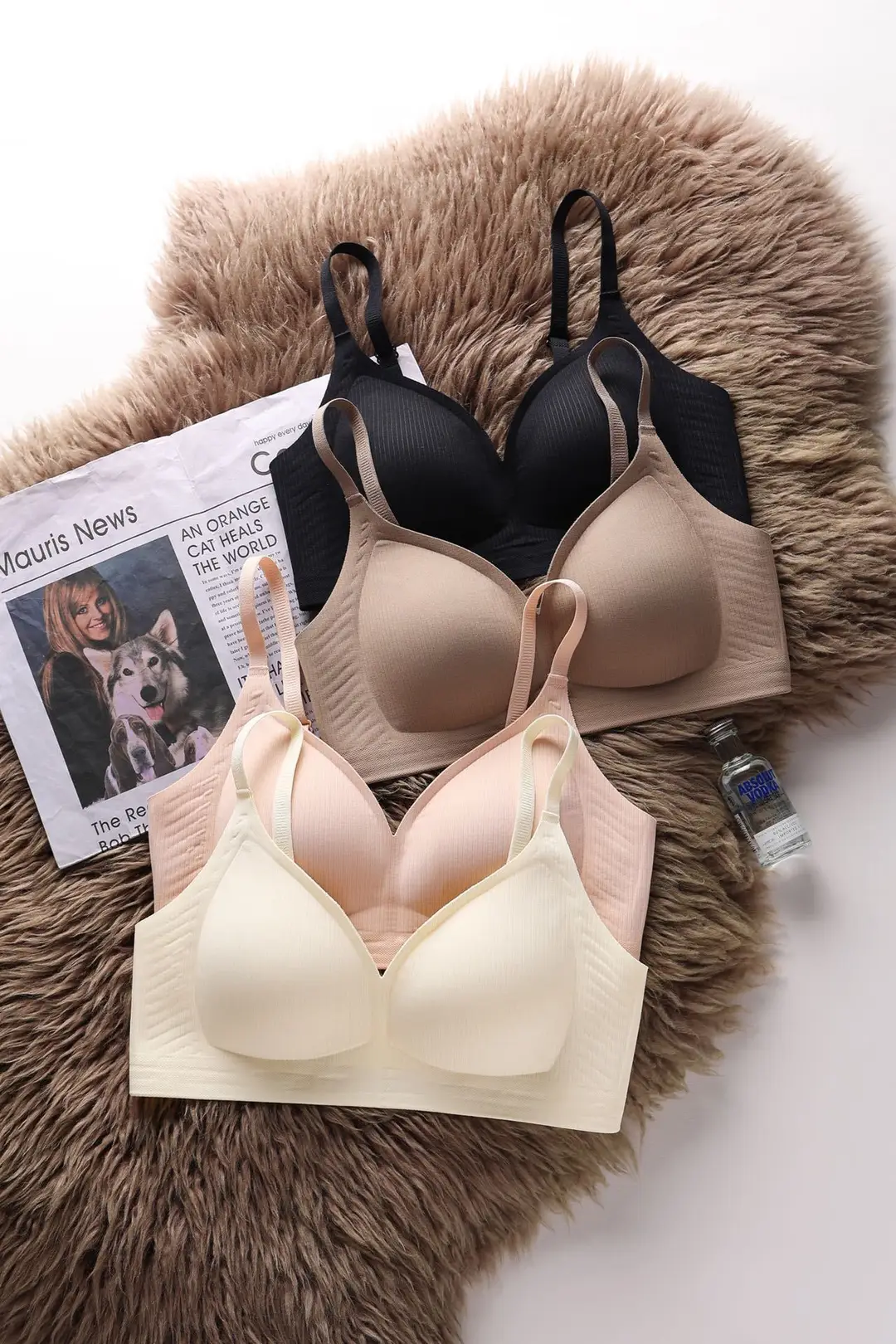 Seamless Underwear Women's Small chest push up wireless thin breathable upper support adjustable glossy soft bra New — feature 2