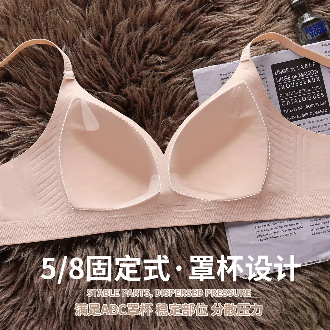 Seamless Underwear Women's Small chest push up wireless thin breathable upper support adjustable glossy soft bra New — feature 5