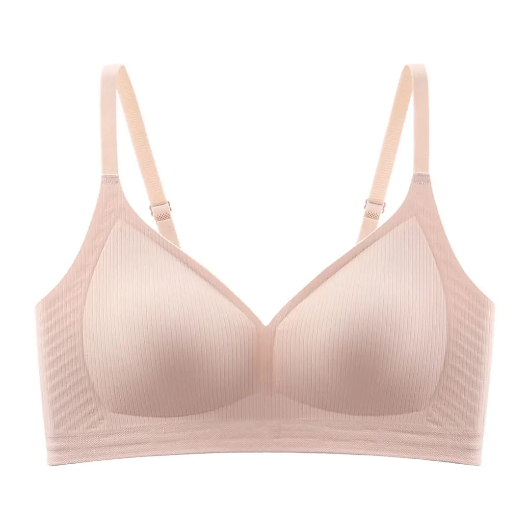 Seamless Underwear Women's Small chest push up wireless thin breathable upper support adjustable glossy soft bra New