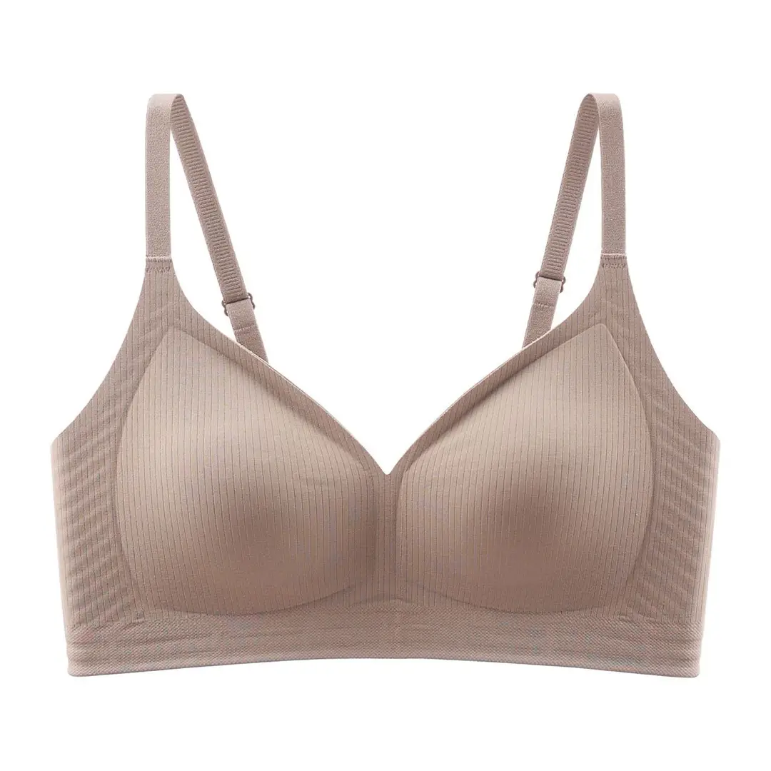 Seamless Underwear Women's Small chest push up wireless thin breathable upper support adjustable glossy soft bra New