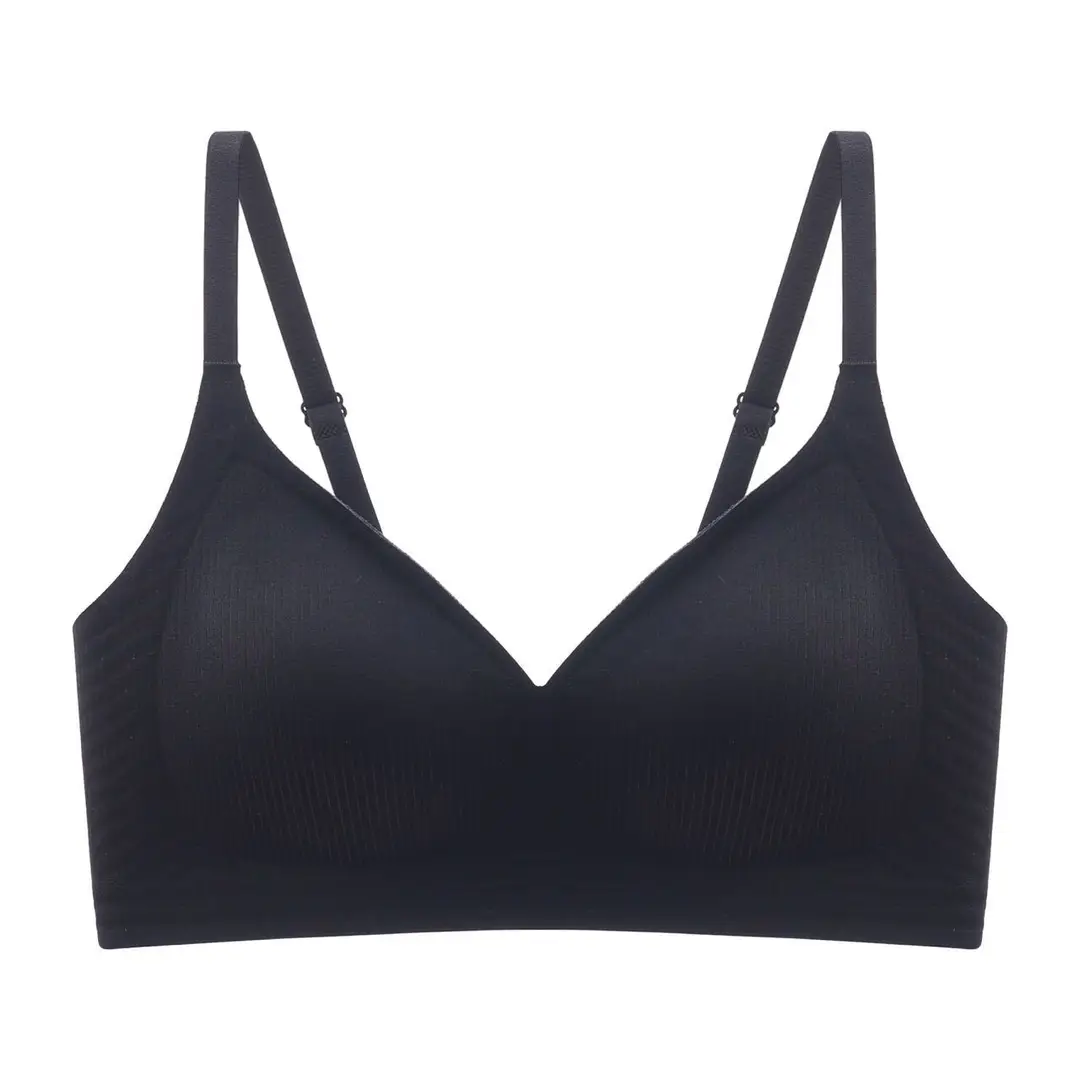 Seamless Underwear Women's Small chest push up wireless thin breathable upper support adjustable glossy soft bra New
