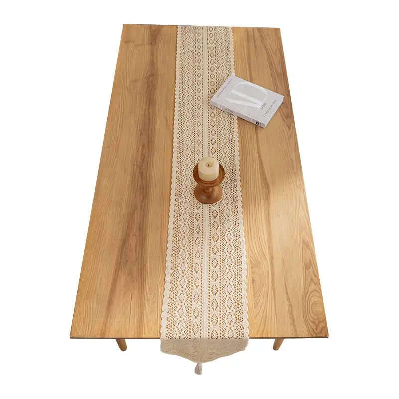 American Country Table Runner Hollow Vintage Cotton Crochet Table Runner Lace Tablecloth Sen Style TV Cabinet Coffee Table Cover Towel
