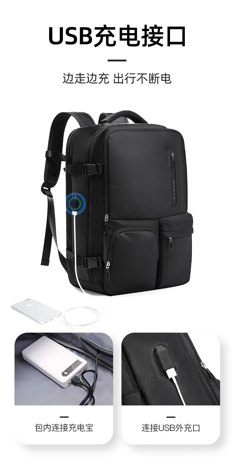 Green Large Capacity Korean Style Computer Backpack for Men Women — feature 6