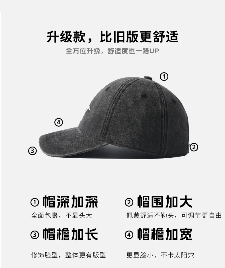 Women's Korean Style Black Peak Cap with Face Mask — feature 6
