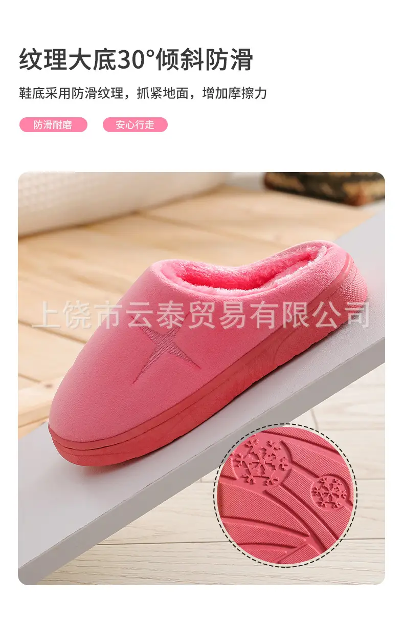 Factory Wholesale Woolen Slippers for Men Women Fleece Lined â feature 13