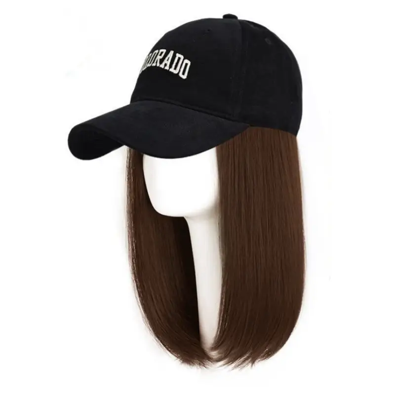 Female Medium Long Hair Letter Cap Face Mask Cap Set