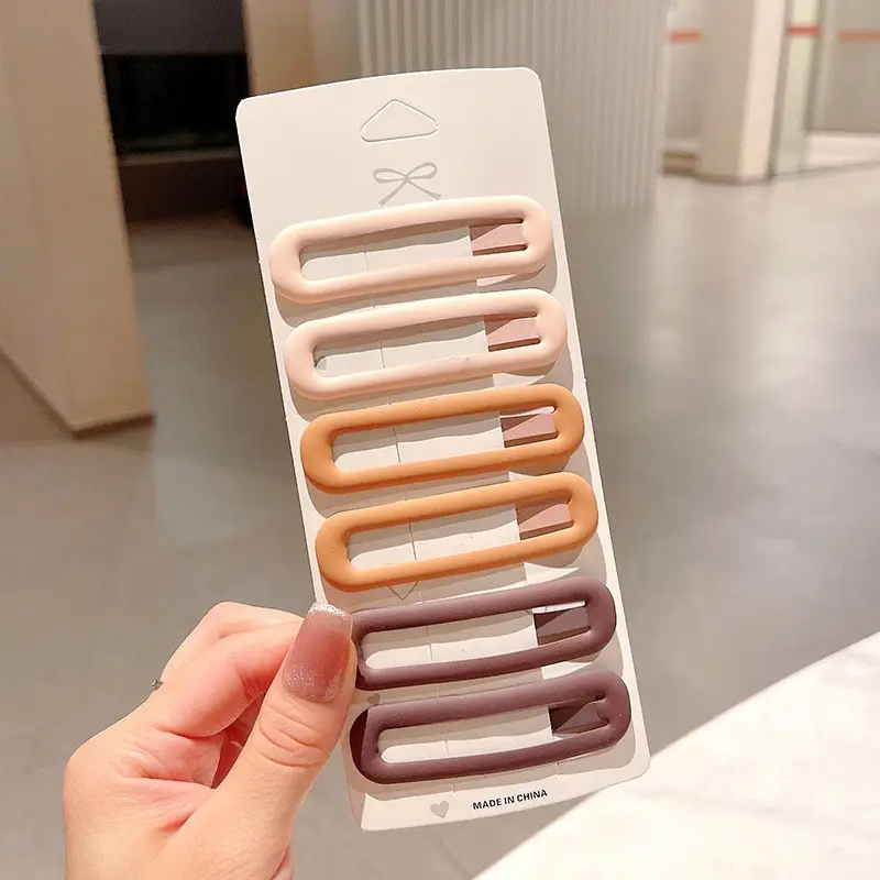 Large Autumn Winter Milk Brown Fringed Hair Clips Set - Image 2