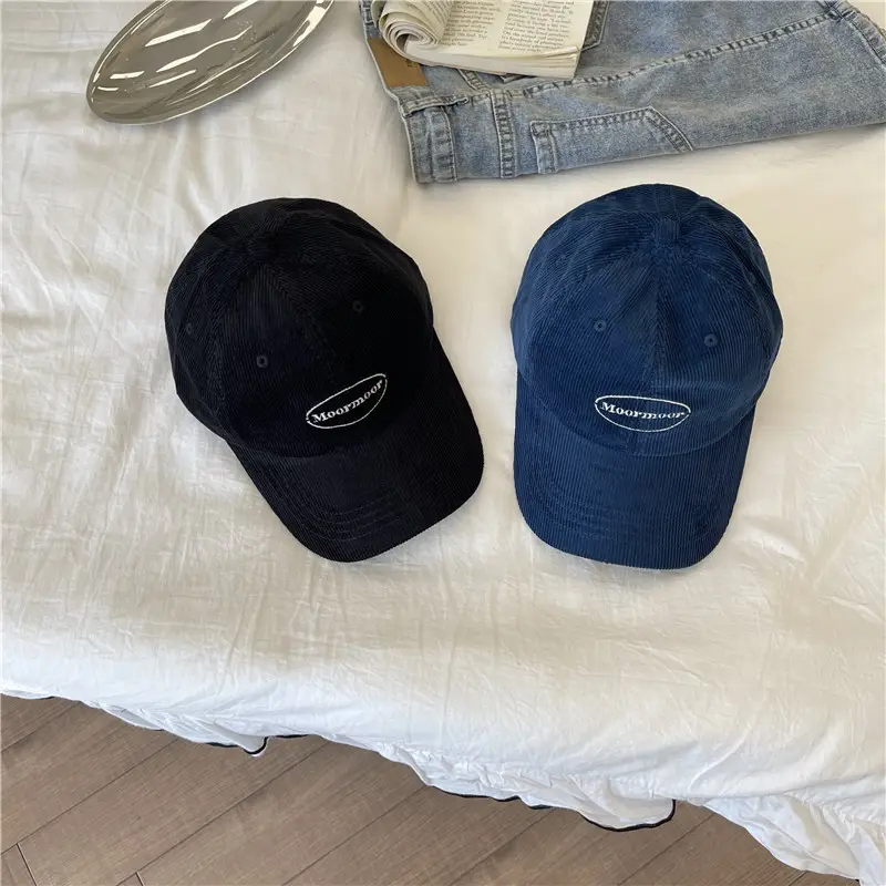 Korean Style Retro Corduroy Cap for Women Brown Red