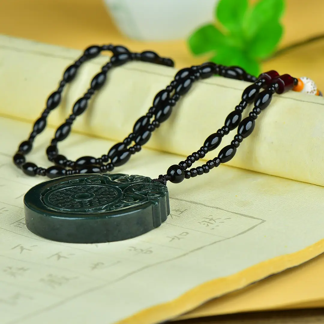 Hetian Jade Antique Dragon Necklace Pendant - Image 4