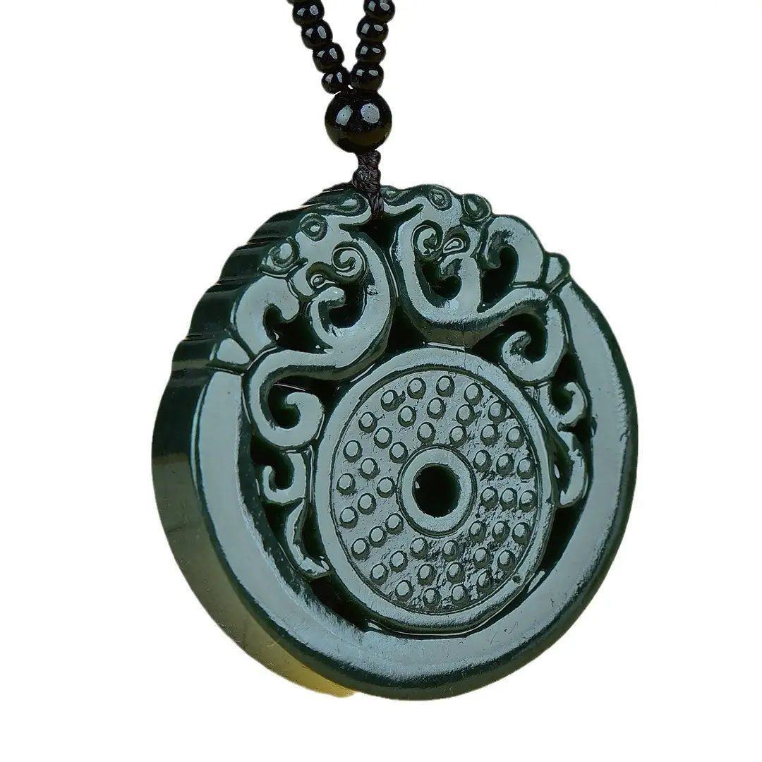 Hetian Jade Antique Dragon Necklace Pendant - Image 5