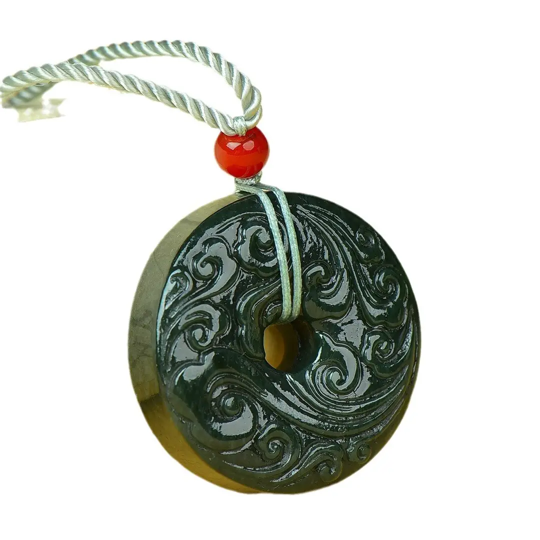 Hetian Jade Ping An Buckle Black Ornate Design - Image 5