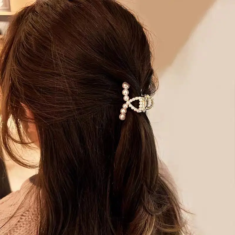 Pearl Hair Clip Small Female Hairpin 4.2x2.6cm - Image 5