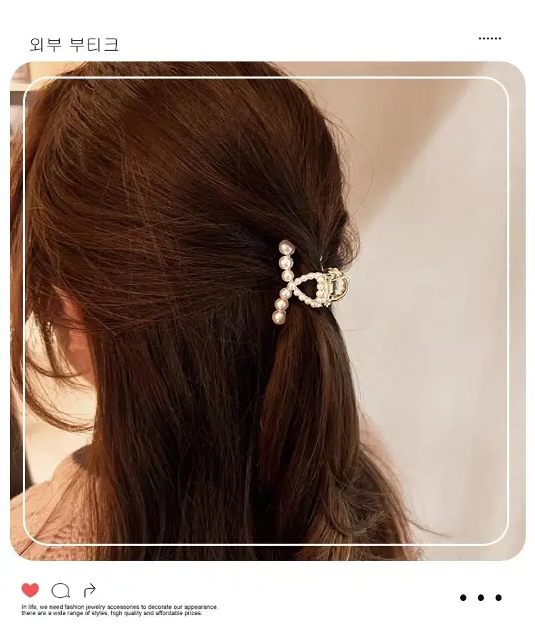 Pearl Hair Clip Small Female Hairpin 4.2x2.6cm — feature 1