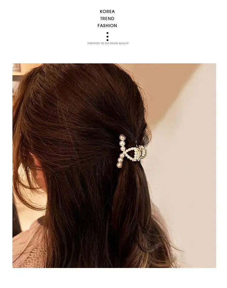 Pearl Hair Clip Small Female Hairpin 4.2x2.6cm — feature 5