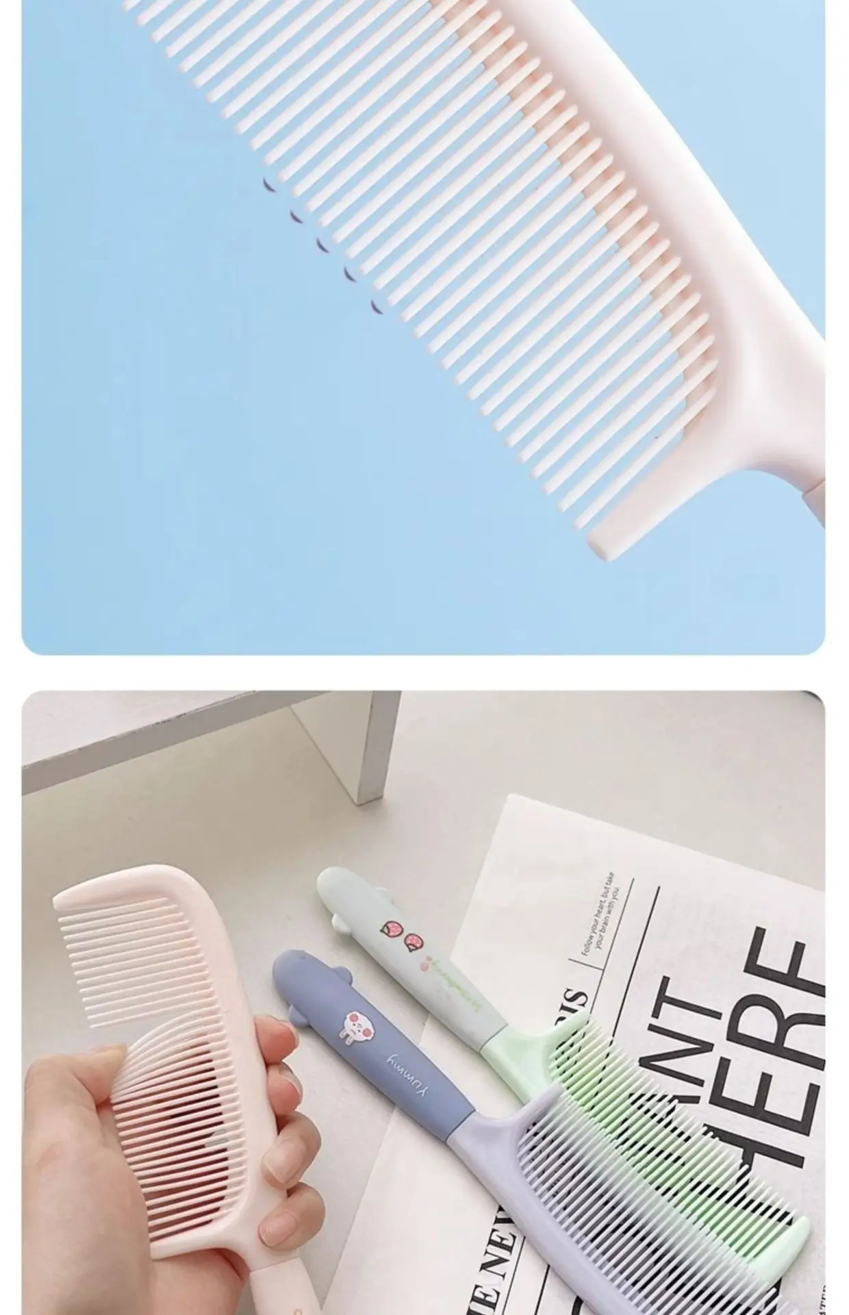 Women's White Hair Comb 4.6cm Long Straight Hair Tool — feature 4